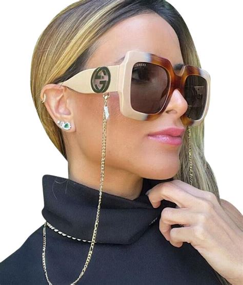 gucci sunglasses with gold chain|gucci sunglasses unisex.